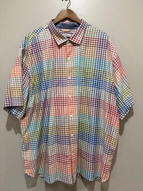 Tommy Bahama Multicolor Plaid Short-Sleeve Button-Down Shirt